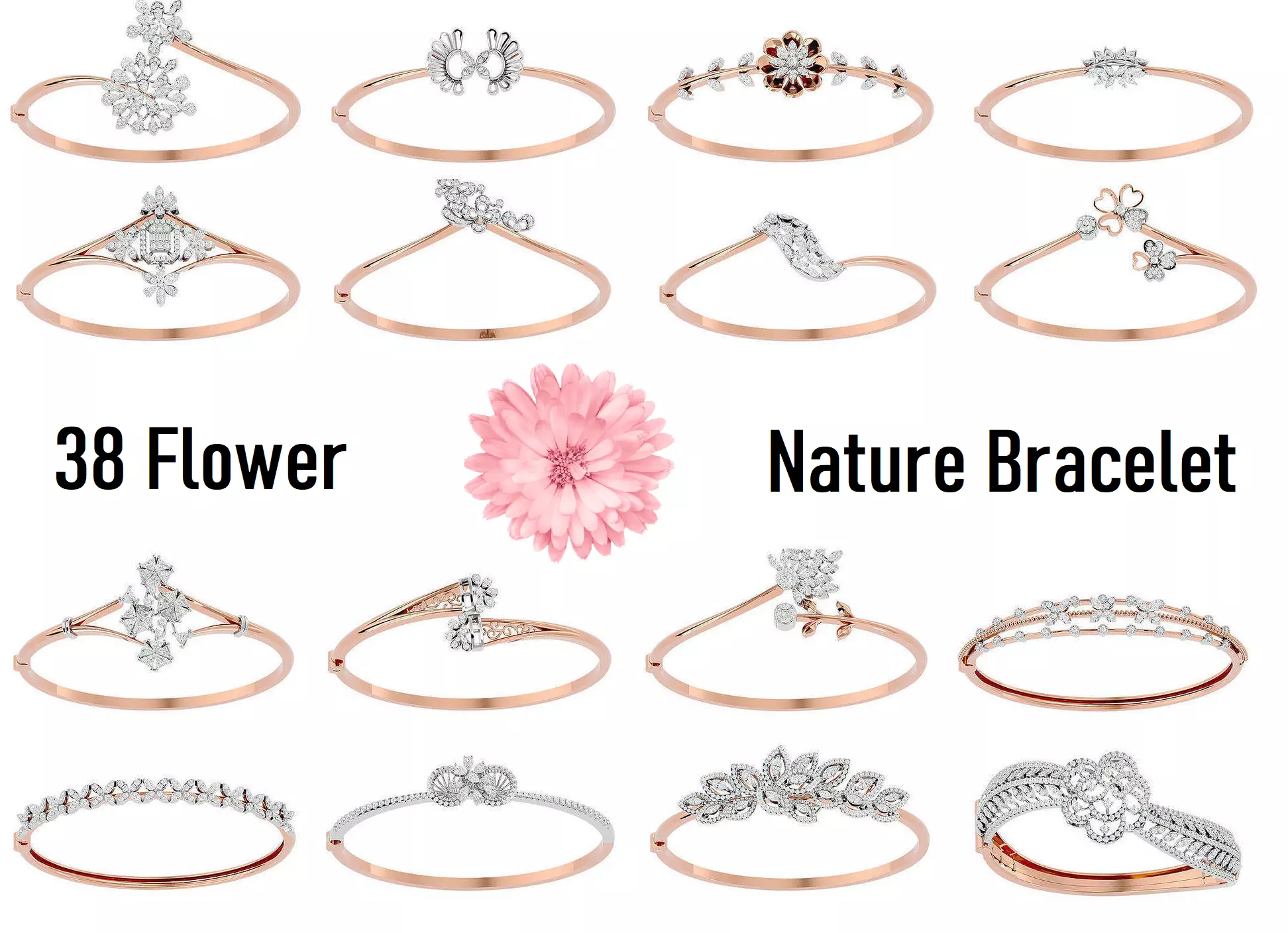 38 Blooming Flower Nature 3dm stl renders details 3D Model Collection_0