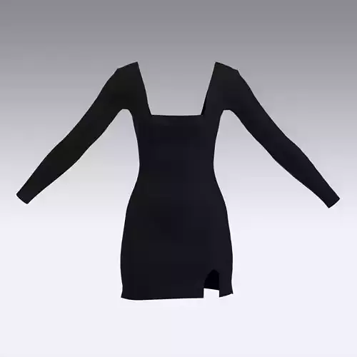 DRESS BLACK SMALL SLIT LOOK