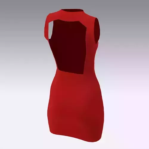 RED DRESS SMALL DEKOLETTE BACK