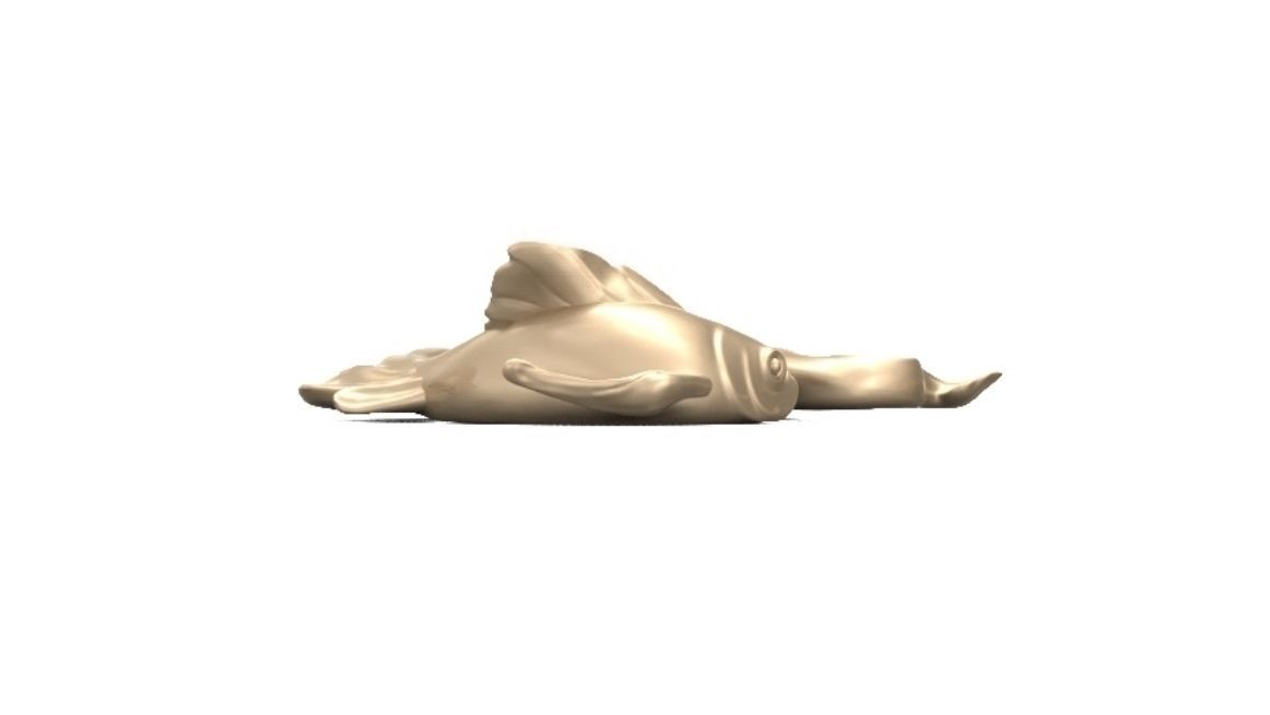 fish 3d print gold koi 3D print model_3