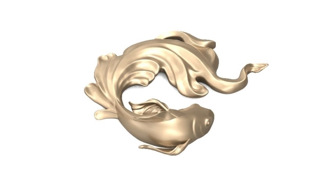 fish 3d print gold koi 3D print model_1