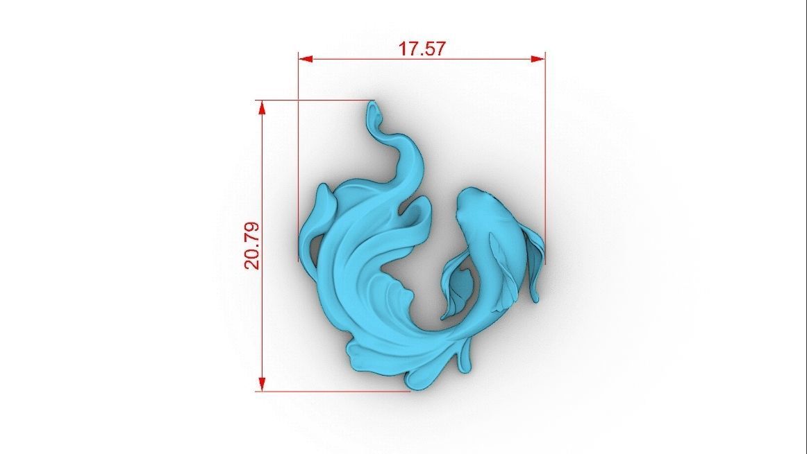 fish 3d print gold koi 3D print model_8