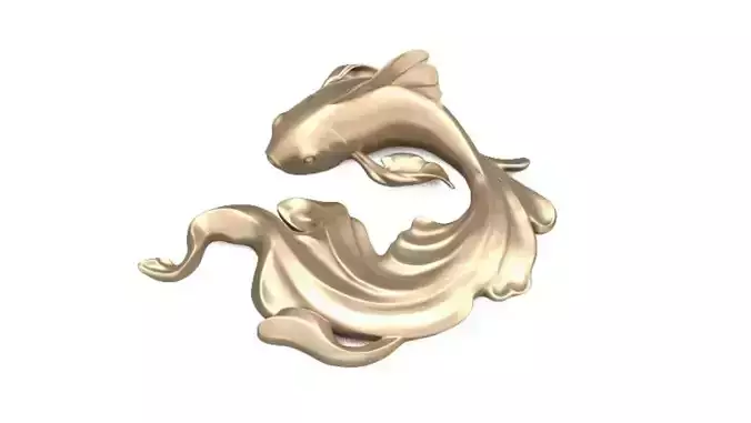 fish 3d print gold koi 3D print model
