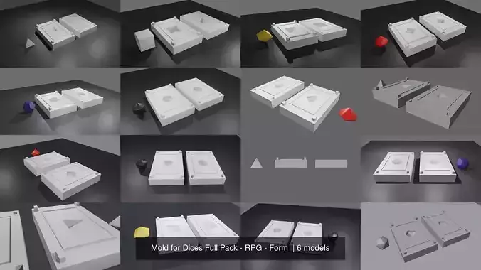 Mold for Dices Full Pack - RPG - Form  3D Model Collection