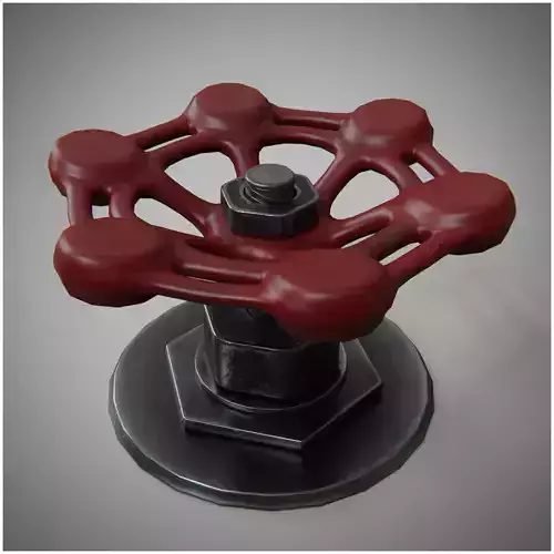 Iconic Half-Life red valve Free low-poly 3D model