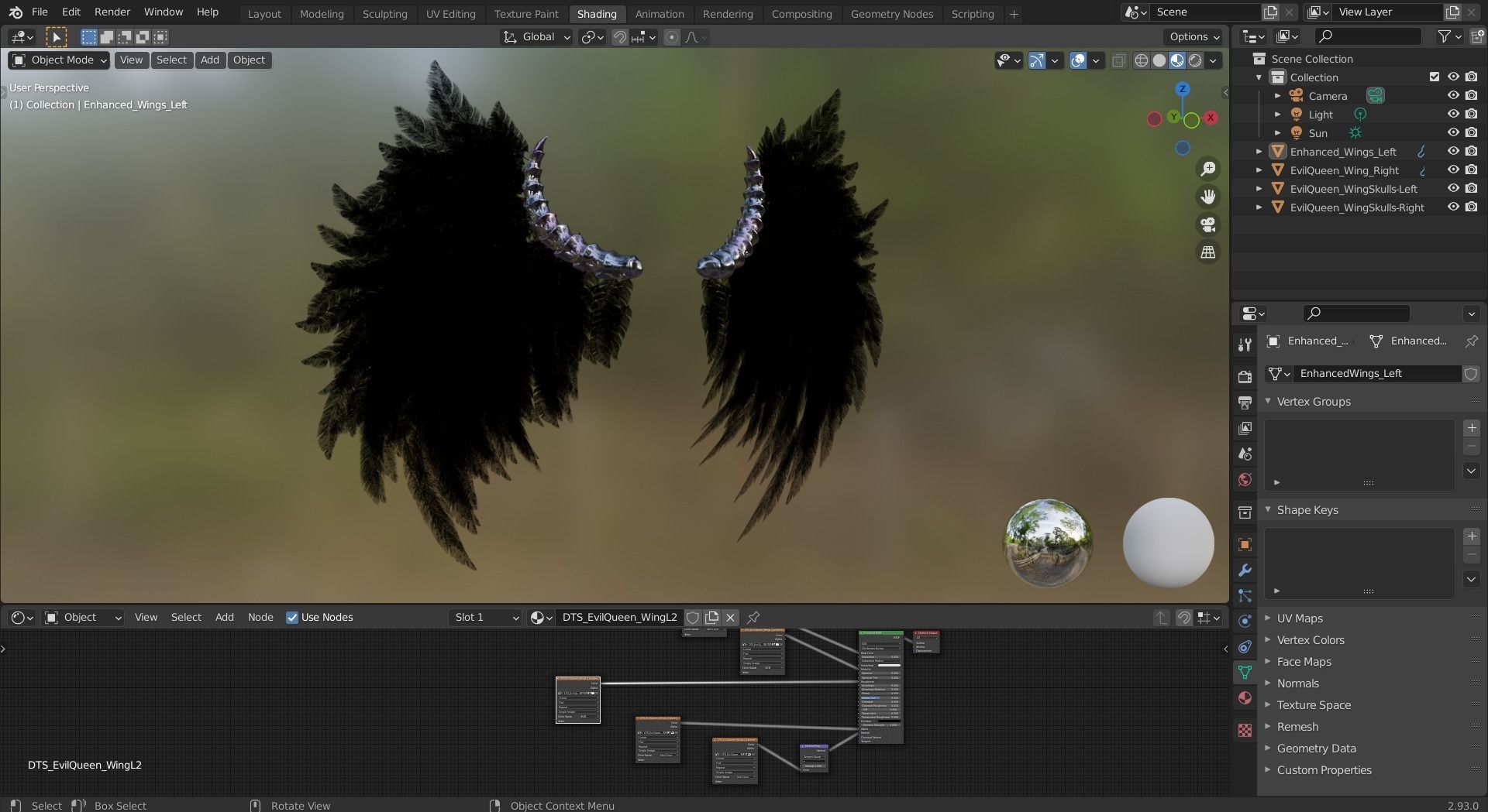 Evil Wings Low-poly 3D model_6