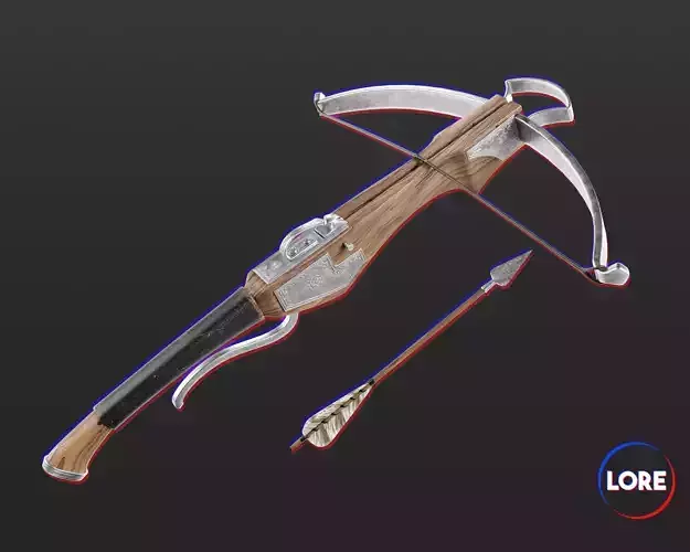 Medieval Elegant Weapon Crossbow Low-poly 3D model