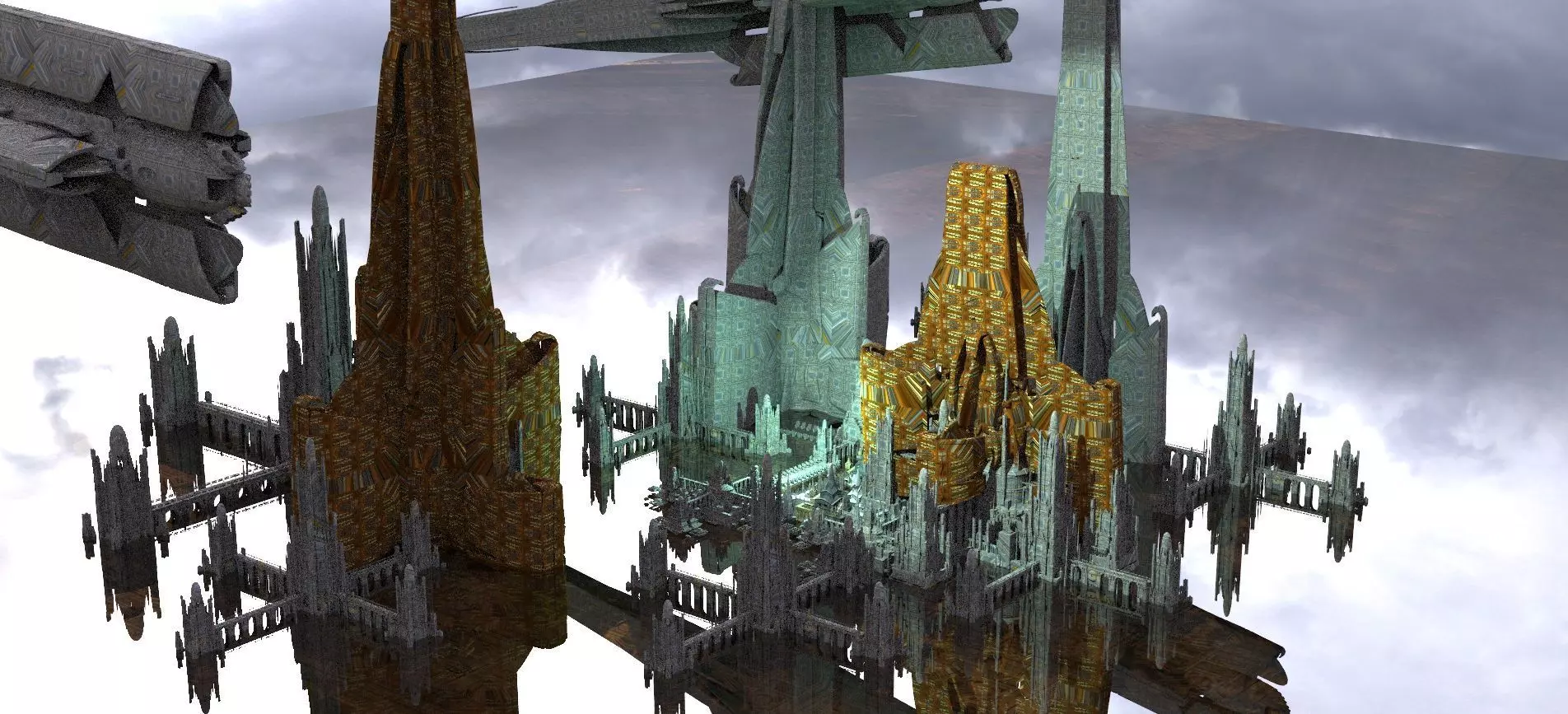 Future City Ocean Port Kit bash 3D model_0