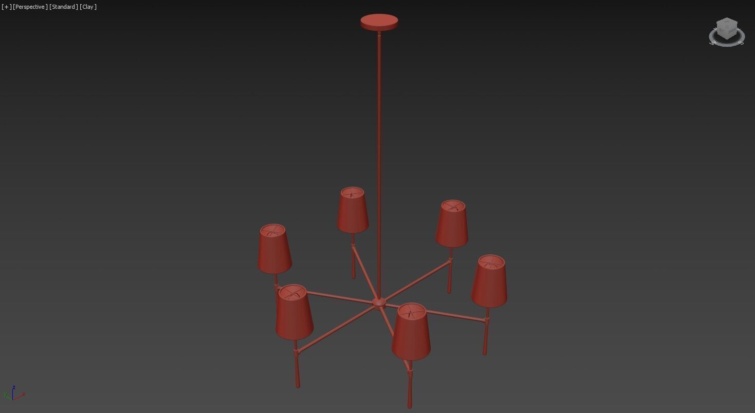 Rhodes Round Chandelier 6 Light 3D model_9