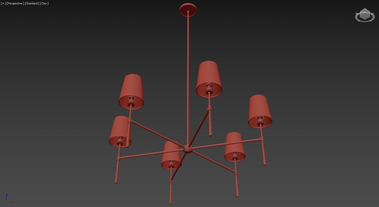 Rhodes Round Chandelier 6 Light 3D model_11
