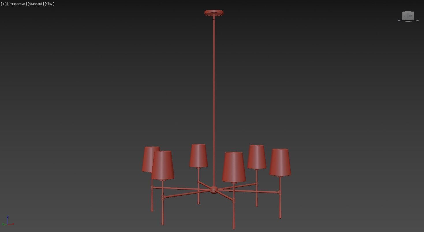 Rhodes Round Chandelier 6 Light 3D model_10