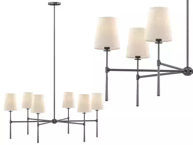 Rhodes Round Chandelier 6 Light 3D model