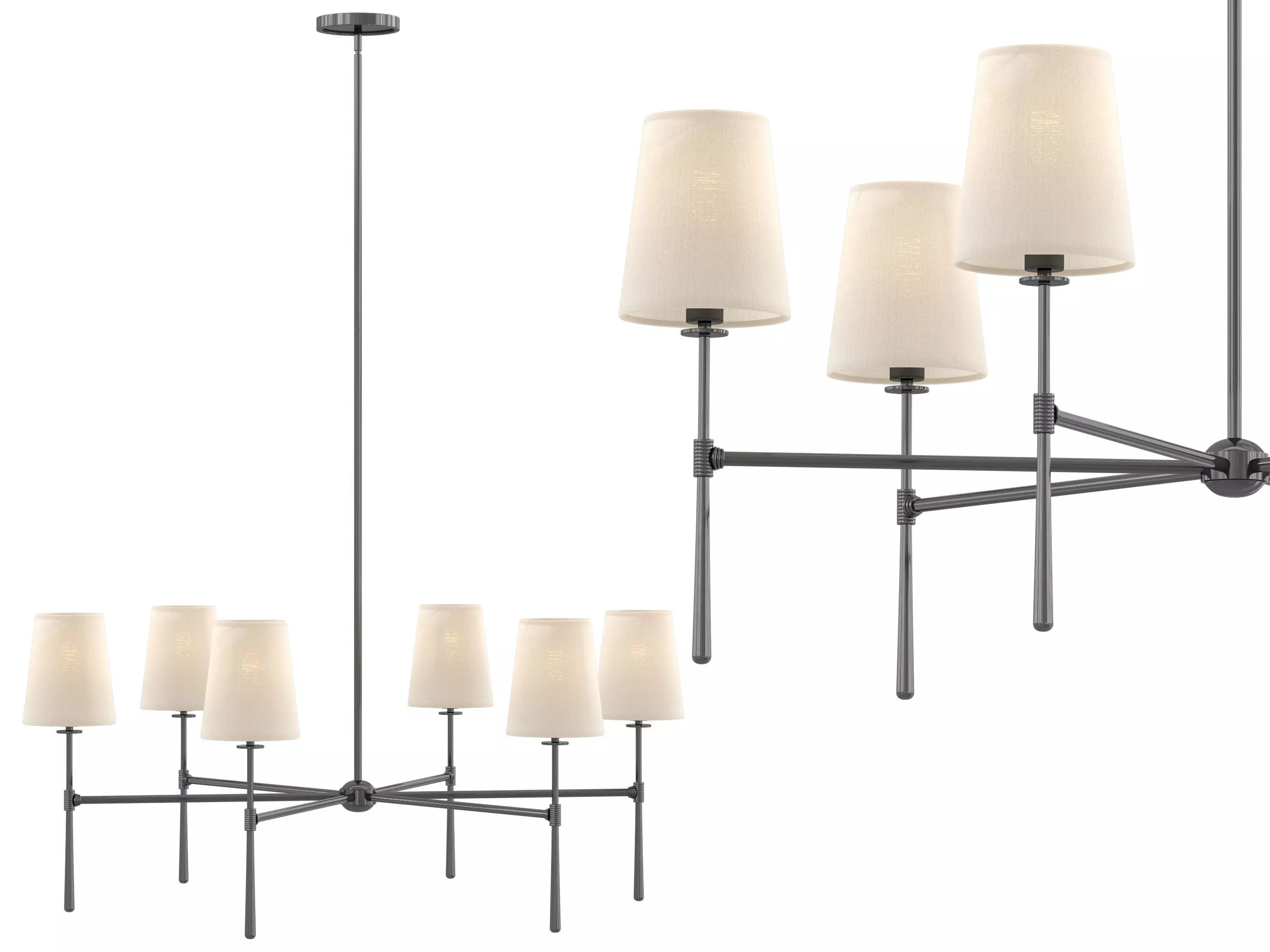 Rhodes Round Chandelier 6 Light 3D model_0
