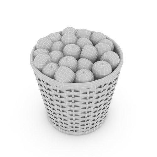 basket apple market sale 3D model Low-poly 3D model 5