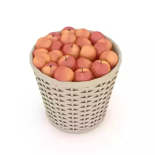 basket apple market sale 3D model Low-poly 3D model