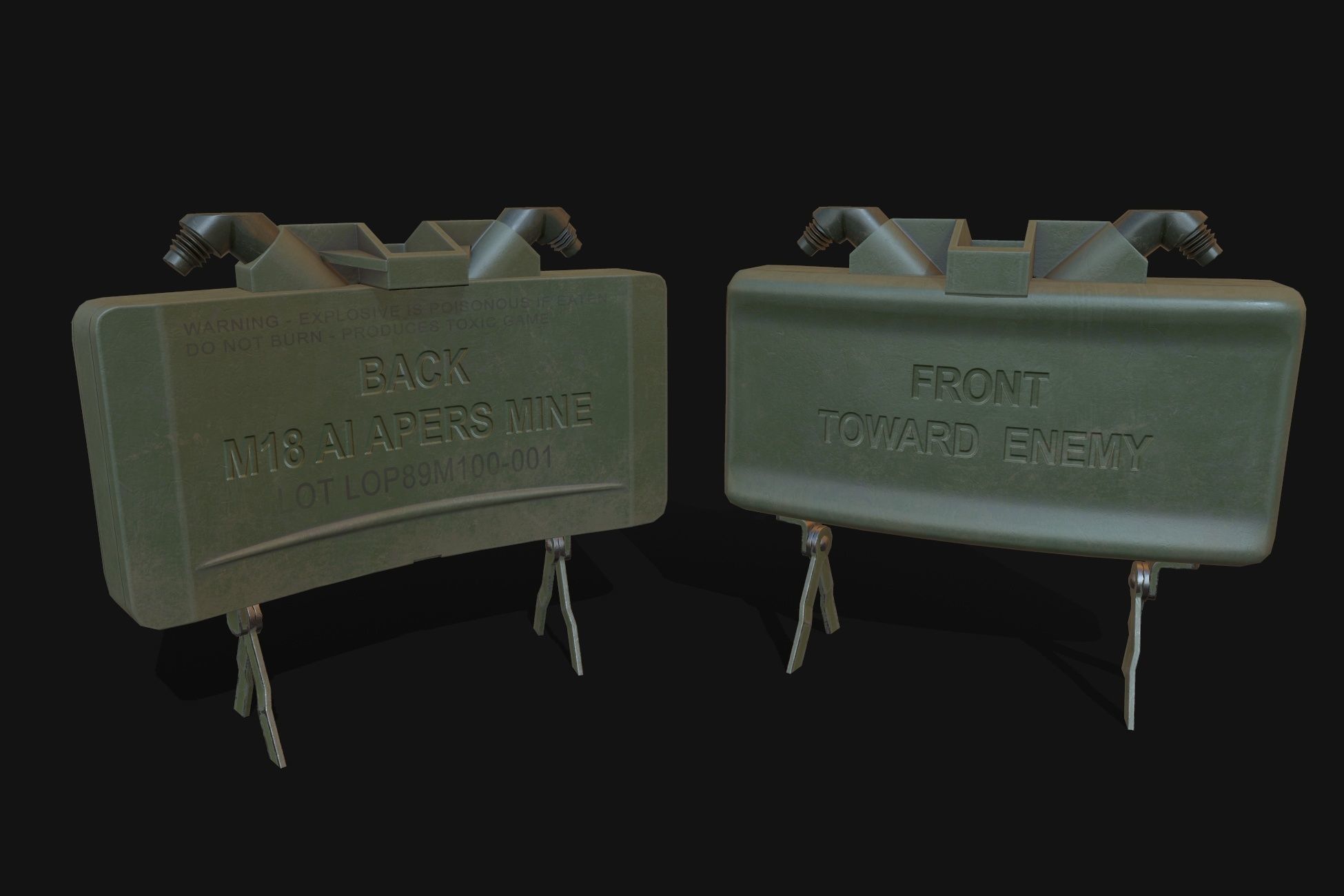 Grenades pack 10 models Low-poly 3D model_4