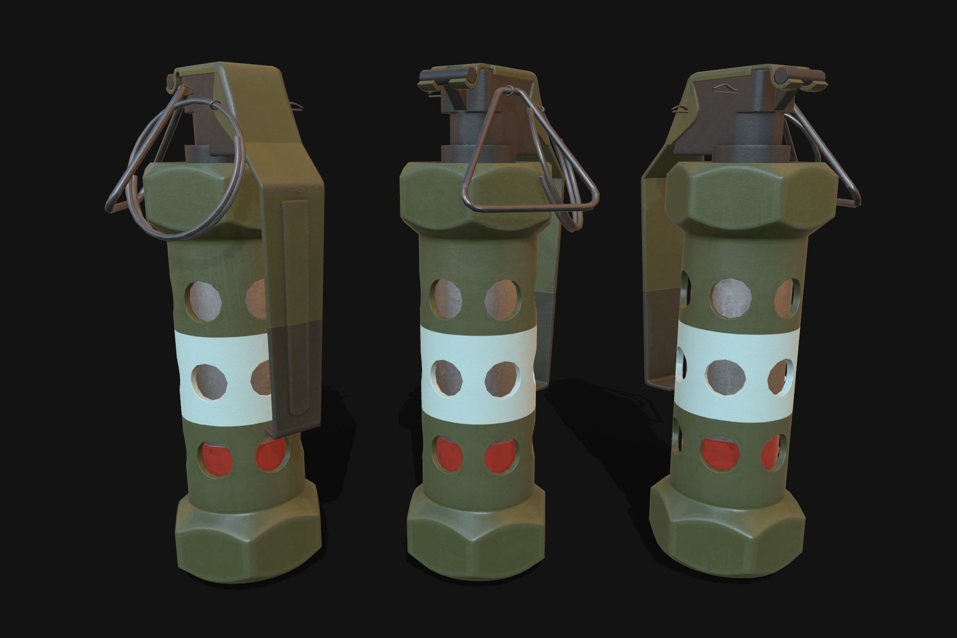 Grenades pack 10 models Low-poly 3D model_8