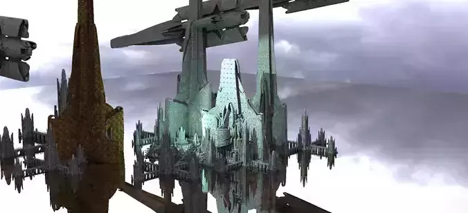 Space port Ocean Hidden base Kit bash 3D model