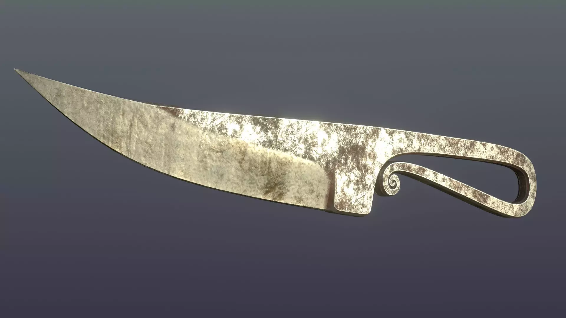 Blacksmith Forged Knife Warsmith Weapon Melee Blade Rust Low-poly 3D model