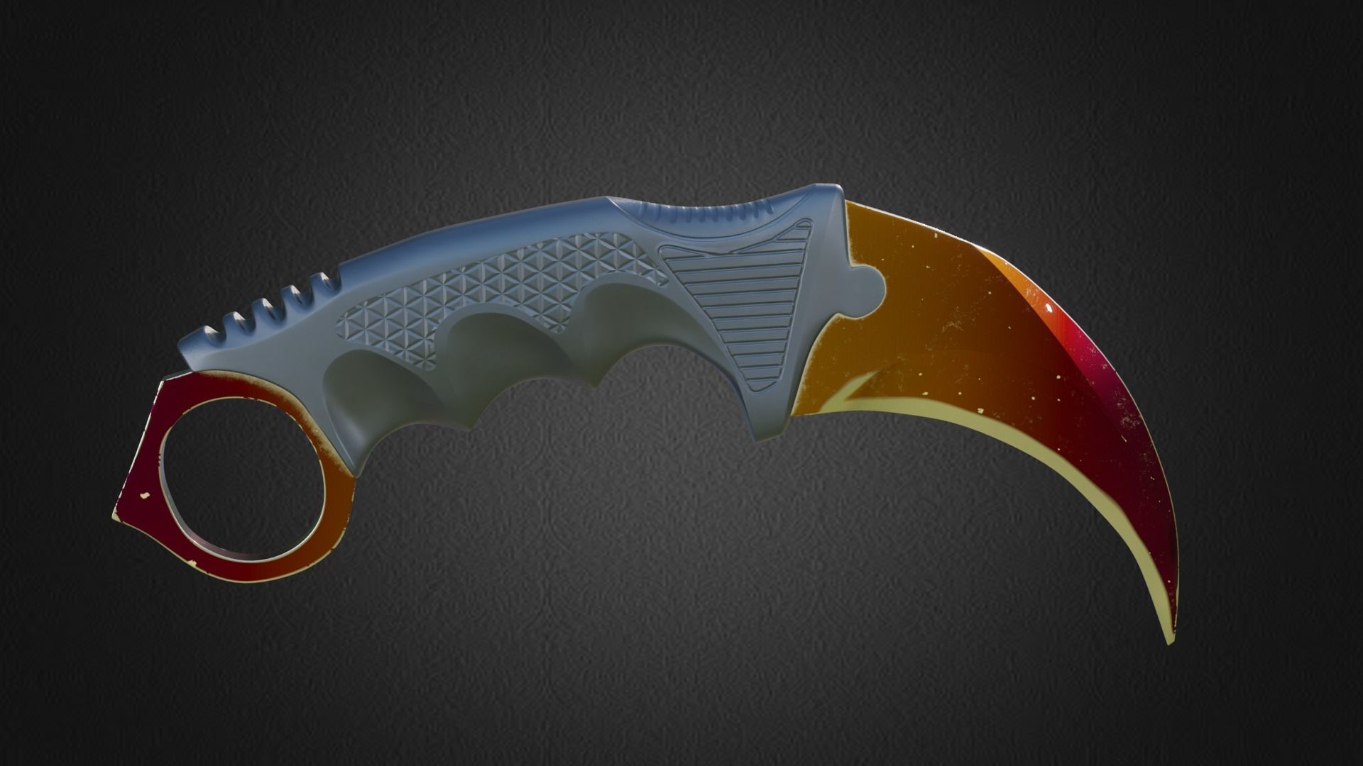 Karambit knife CS GO SKINS Low-poly 3D model_8