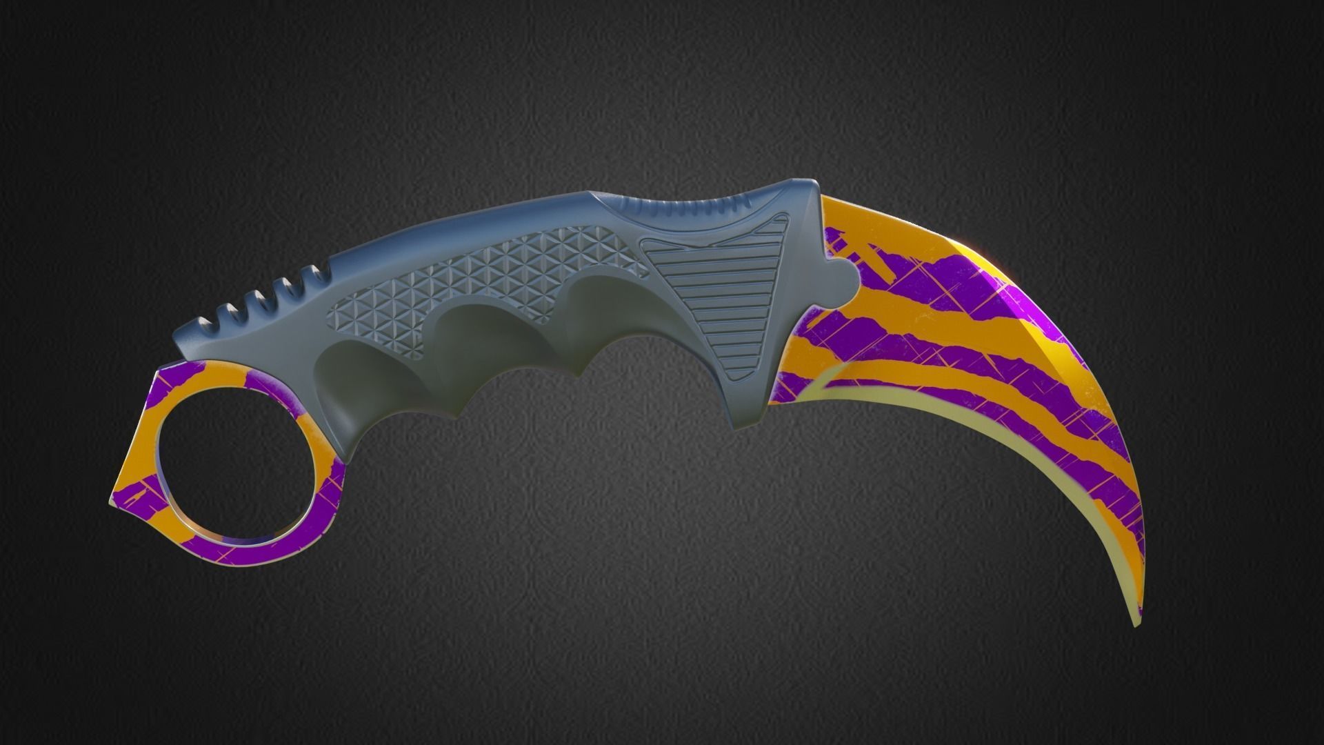 Karambit knife CS GO SKINS Low-poly 3D model_9