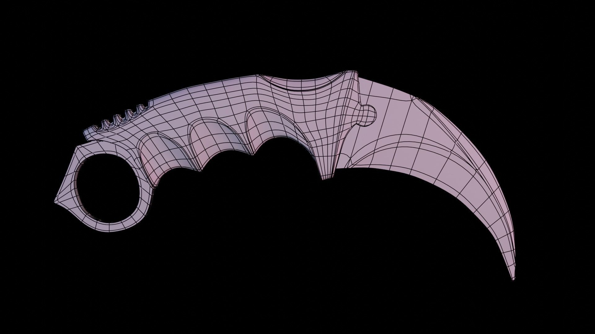 Karambit knife CS GO SKINS Low-poly 3D model_17