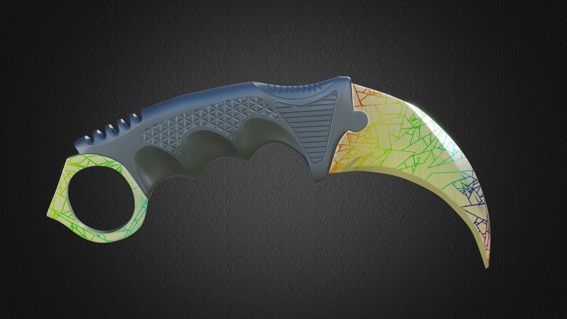 Karambit knife CS GO SKINS Low-poly 3D model_16