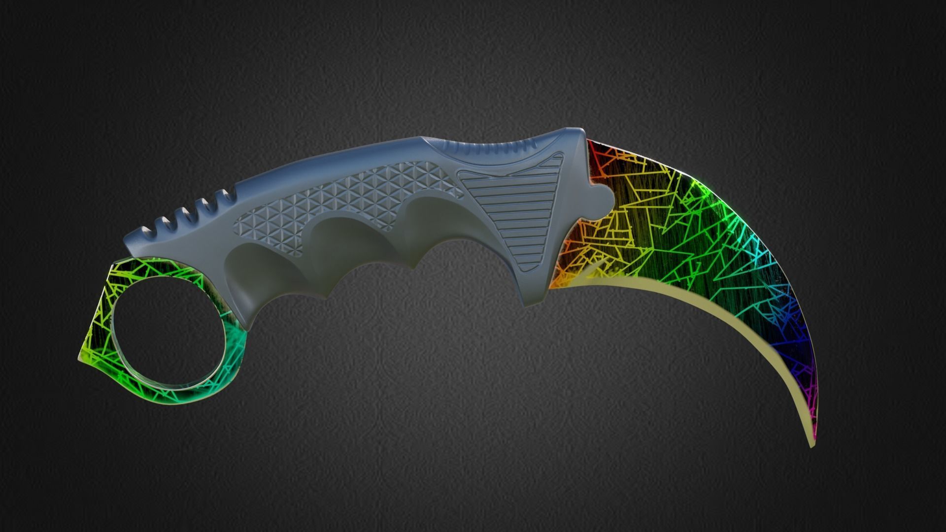 Karambit knife CS GO SKINS Low-poly 3D model_15