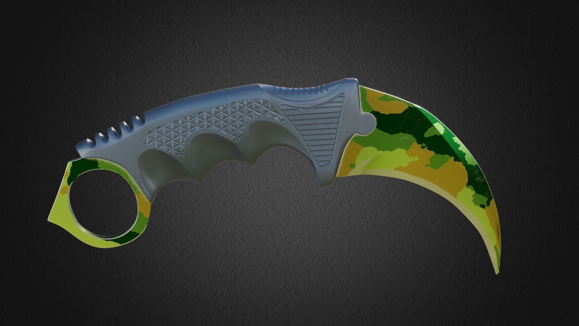 Karambit knife CS GO SKINS Low-poly 3D model_12