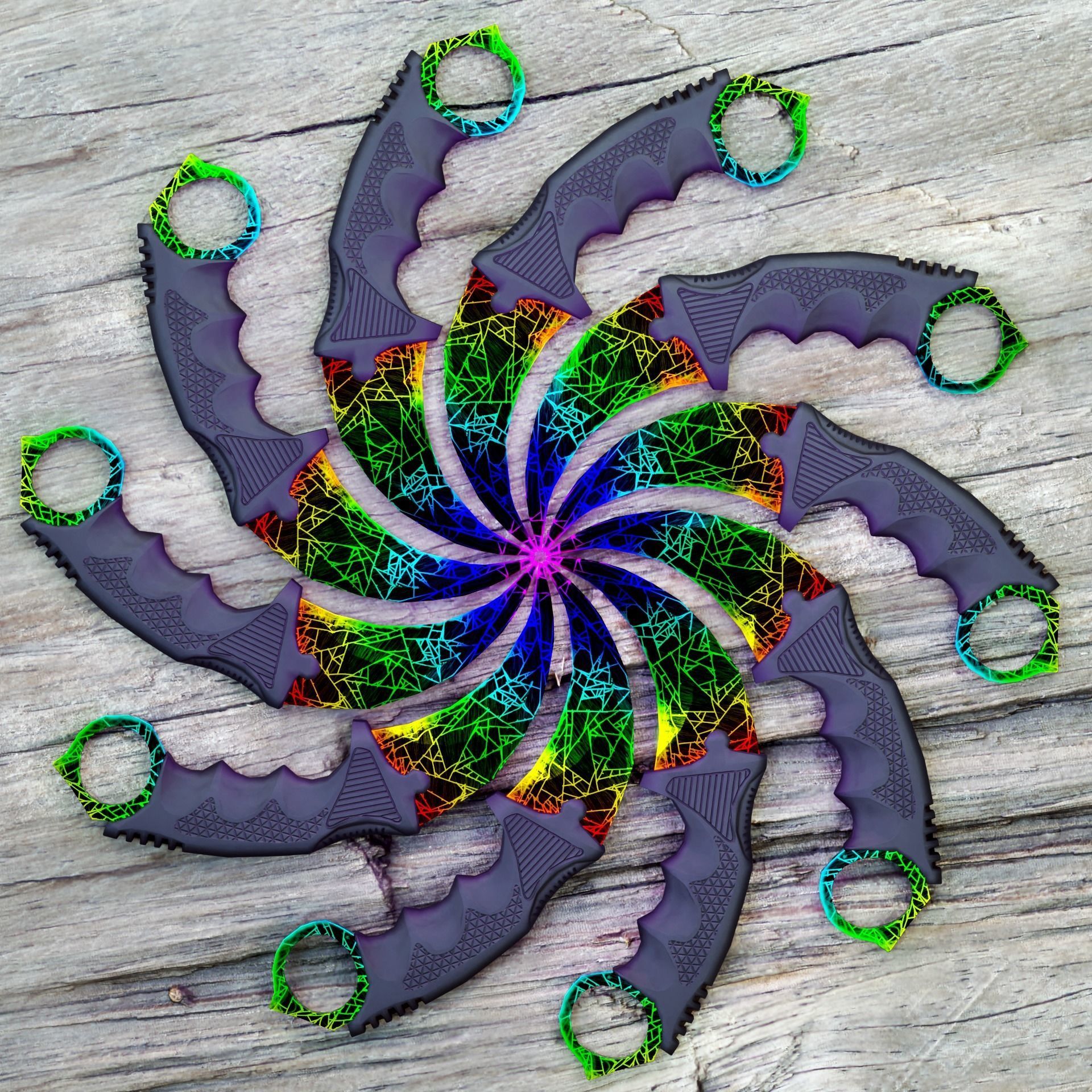 Karambit knife CS GO SKINS Low-poly 3D model_5