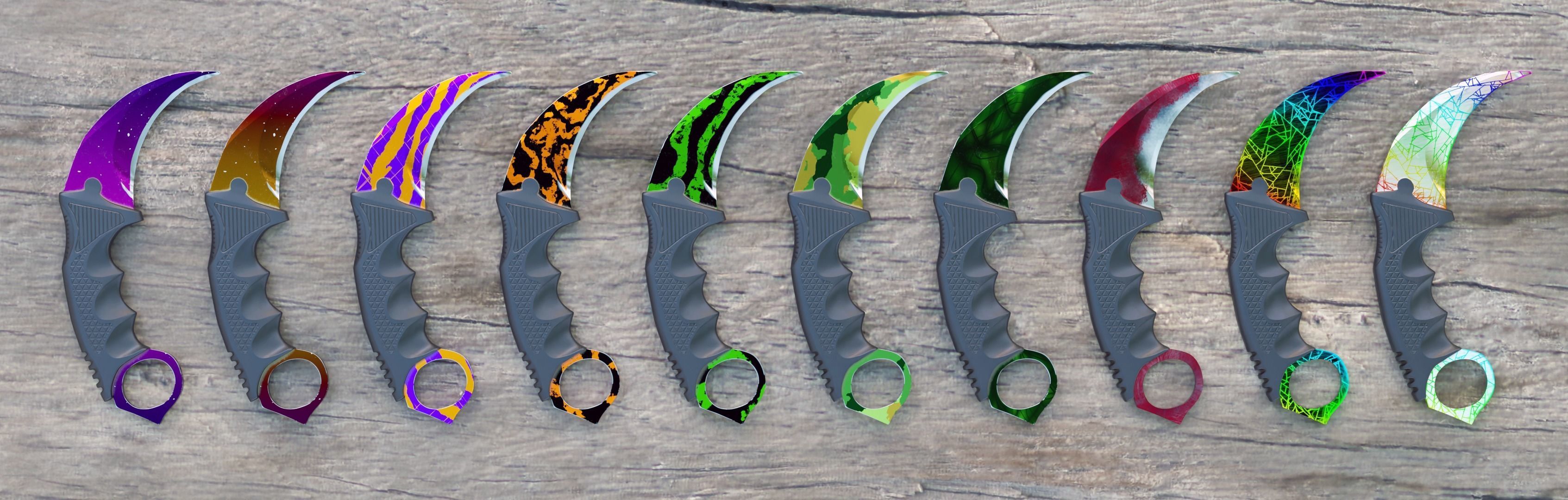Karambit knife CS GO SKINS Low-poly 3D model_1