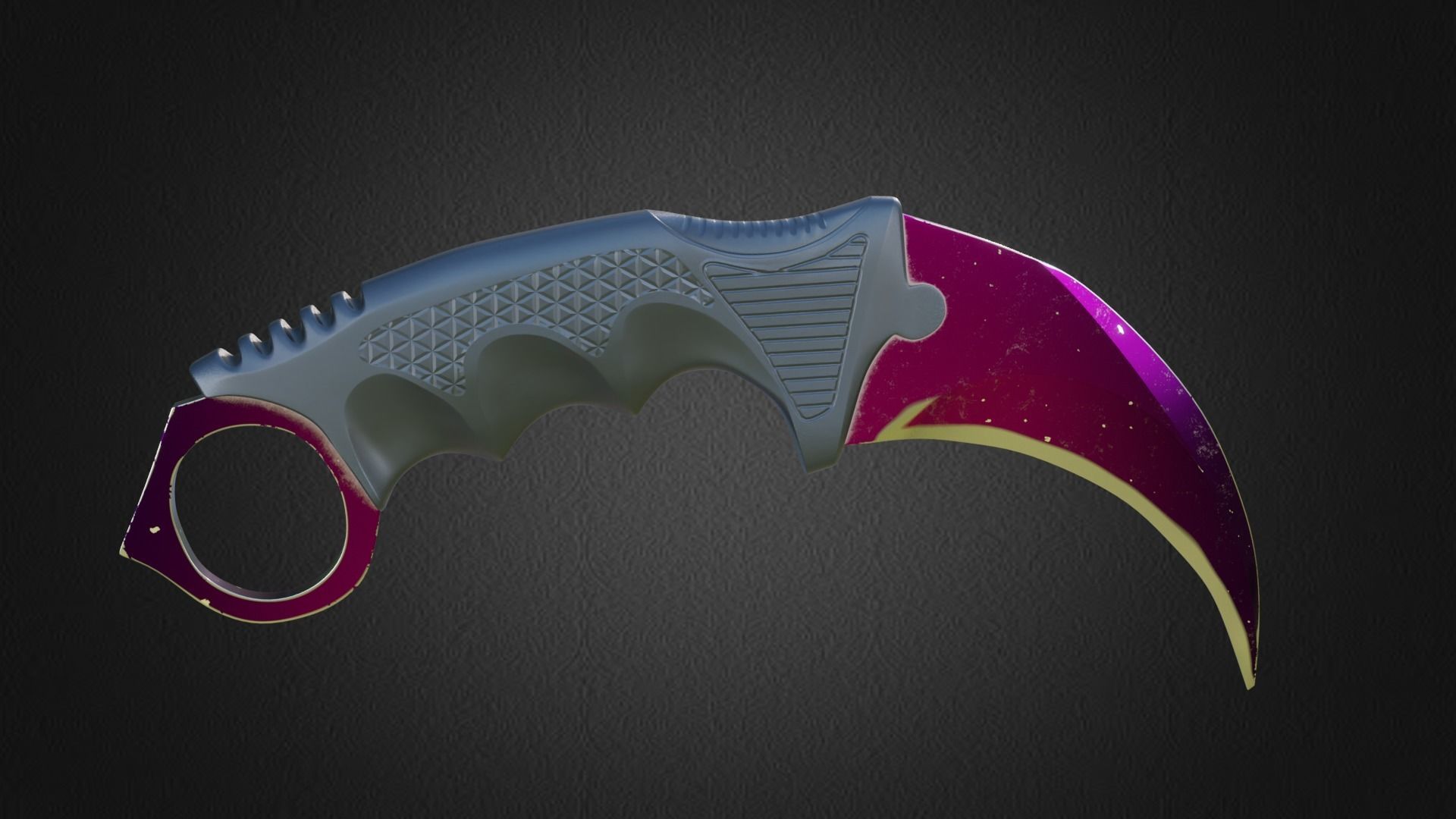 Karambit knife CS GO SKINS Low-poly 3D model_7