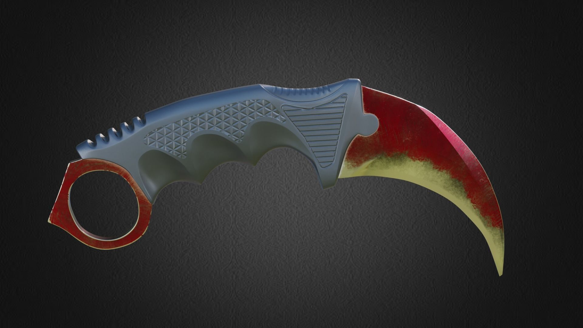 Karambit knife CS GO SKINS Low-poly 3D model_14