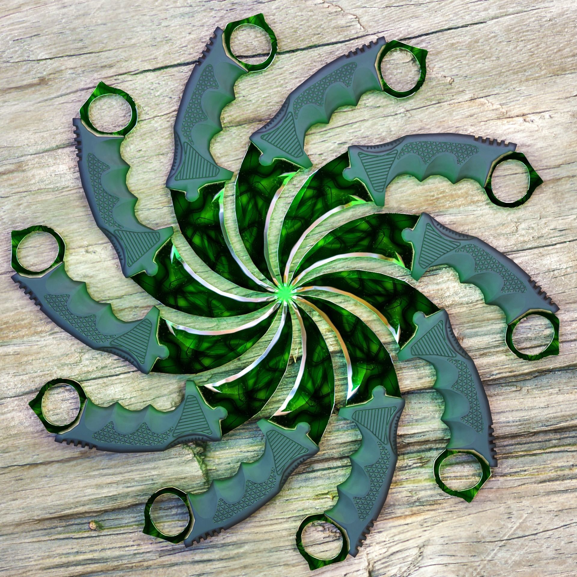 Karambit knife CS GO SKINS Low-poly 3D model_4