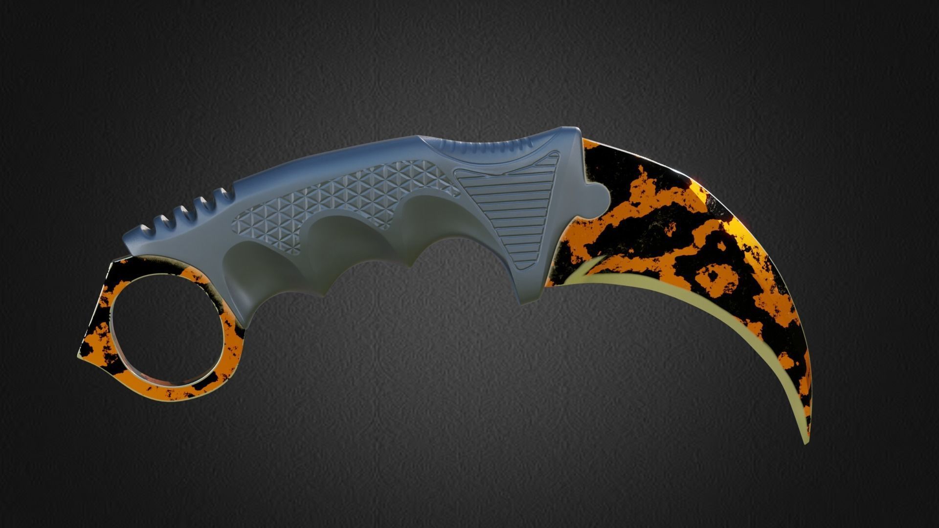 Karambit knife CS GO SKINS Low-poly 3D model_10