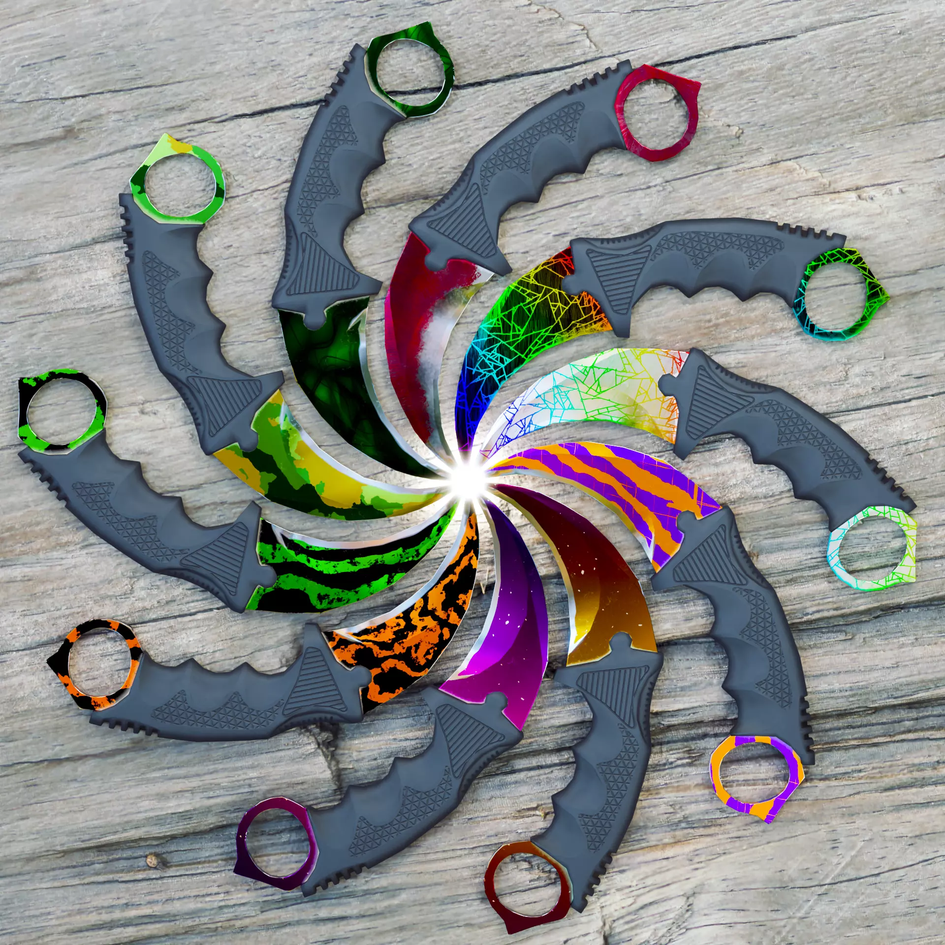 Karambit knife CS GO SKINS Low-poly 3D model_0