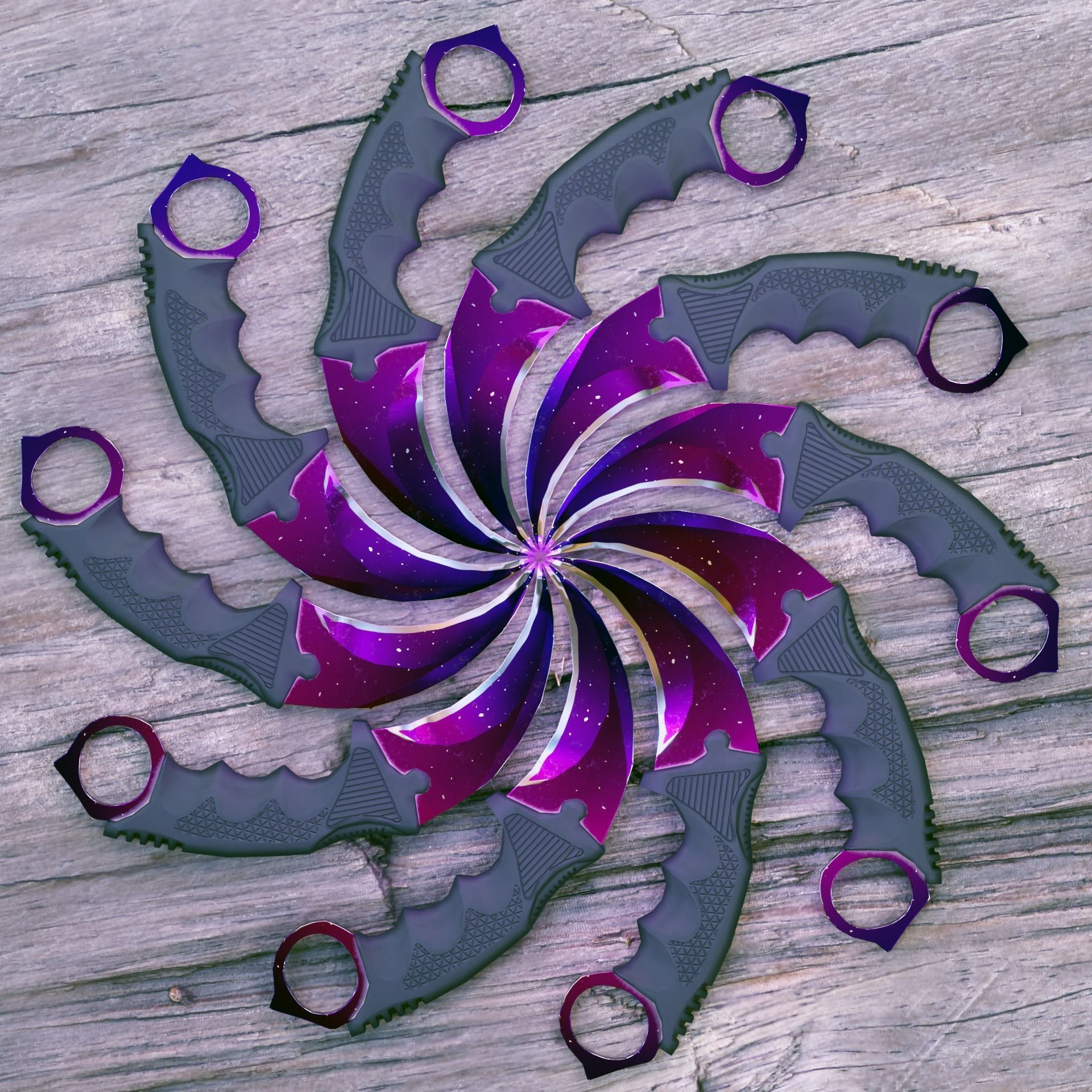 Karambit knife CS GO SKINS Low-poly 3D model_3