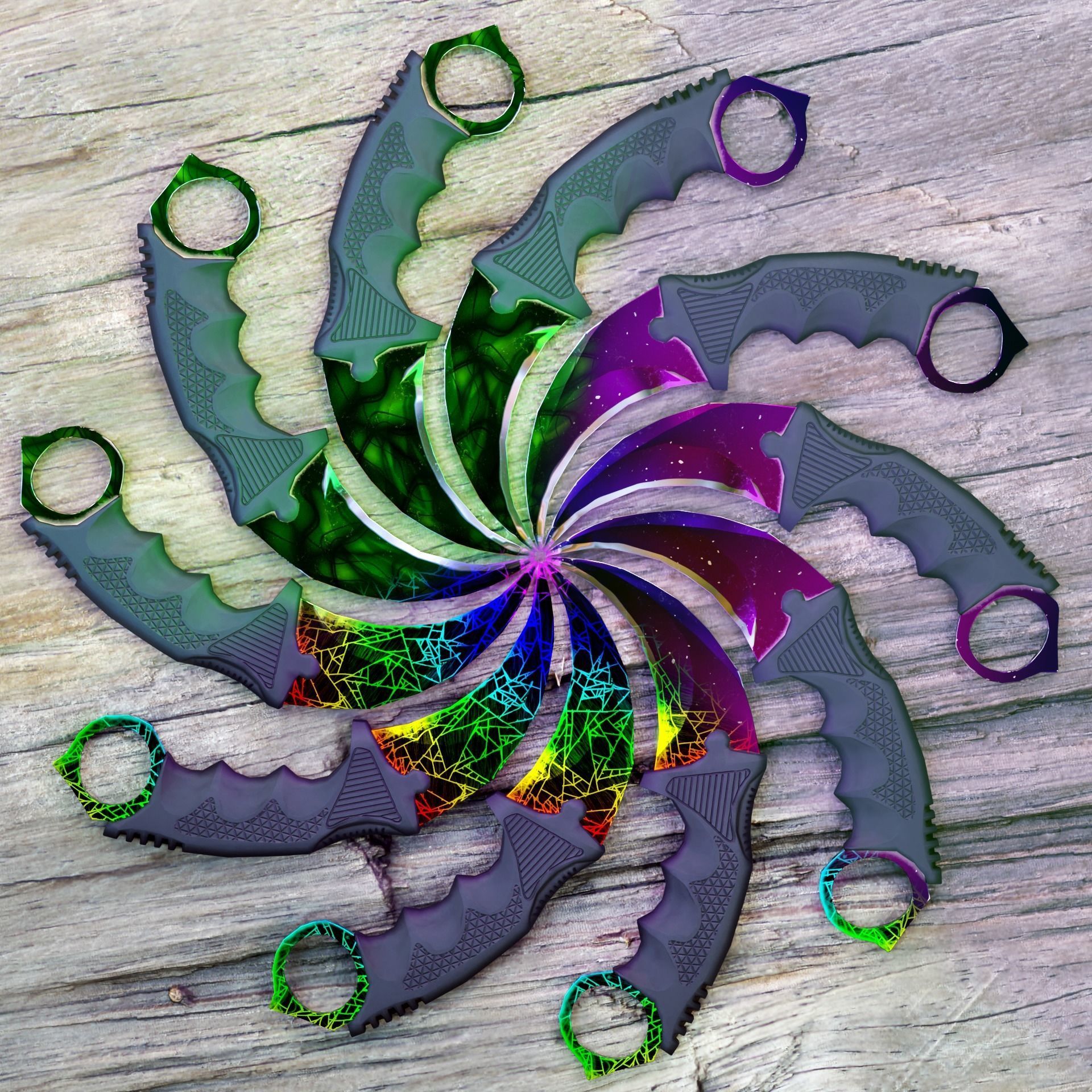 Karambit knife CS GO SKINS Low-poly 3D model_6