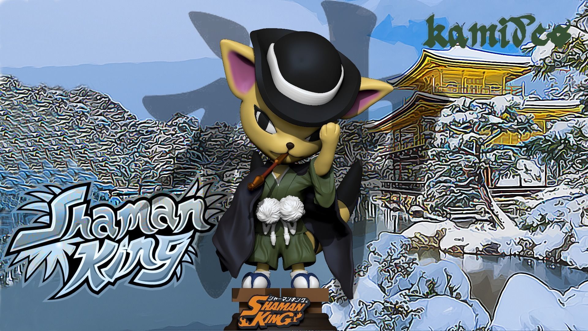 matamune cat wearing hat and holding sword 3D print model_1