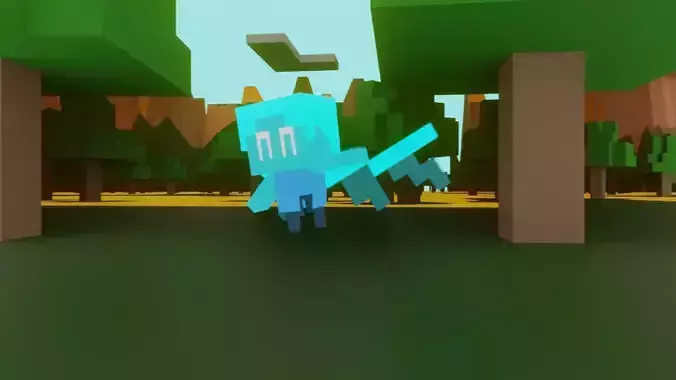 Minecraft Allay - Fully rigged blender model with scene