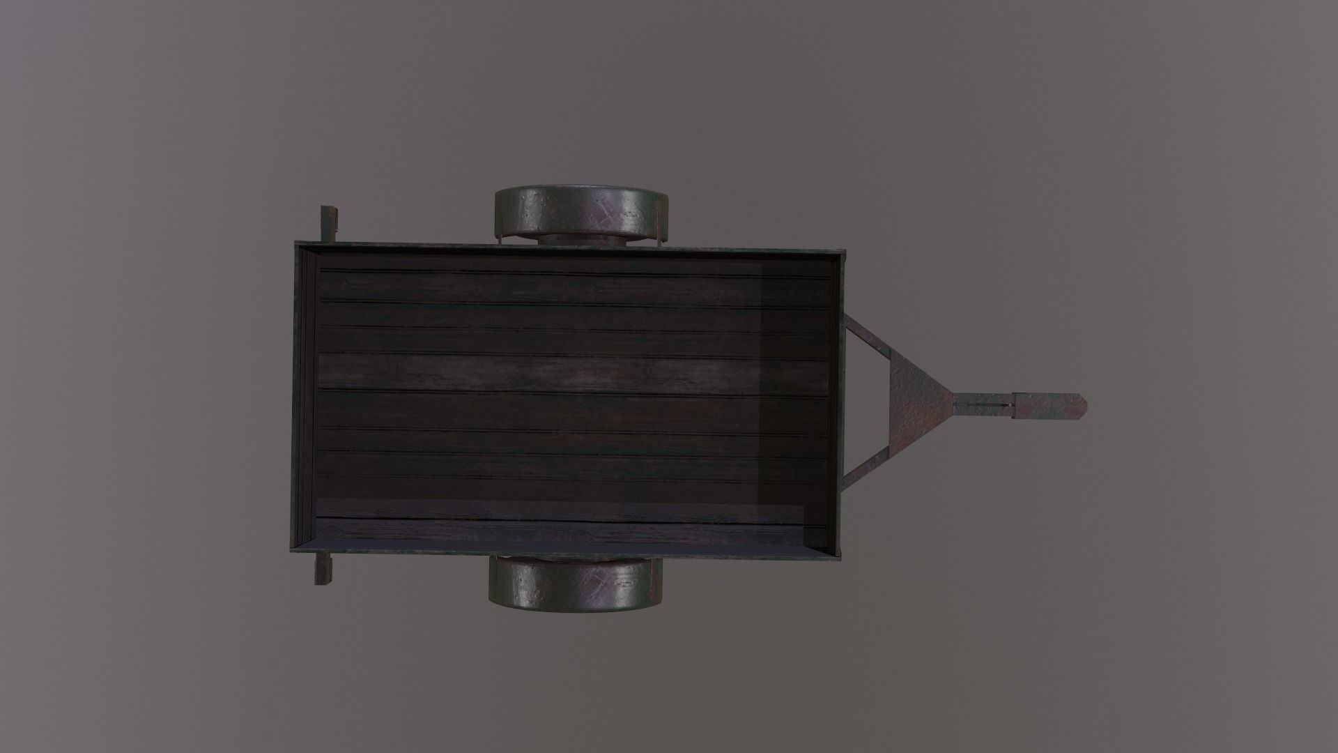 Trailer wooden wagon Low-poly 3D model_5