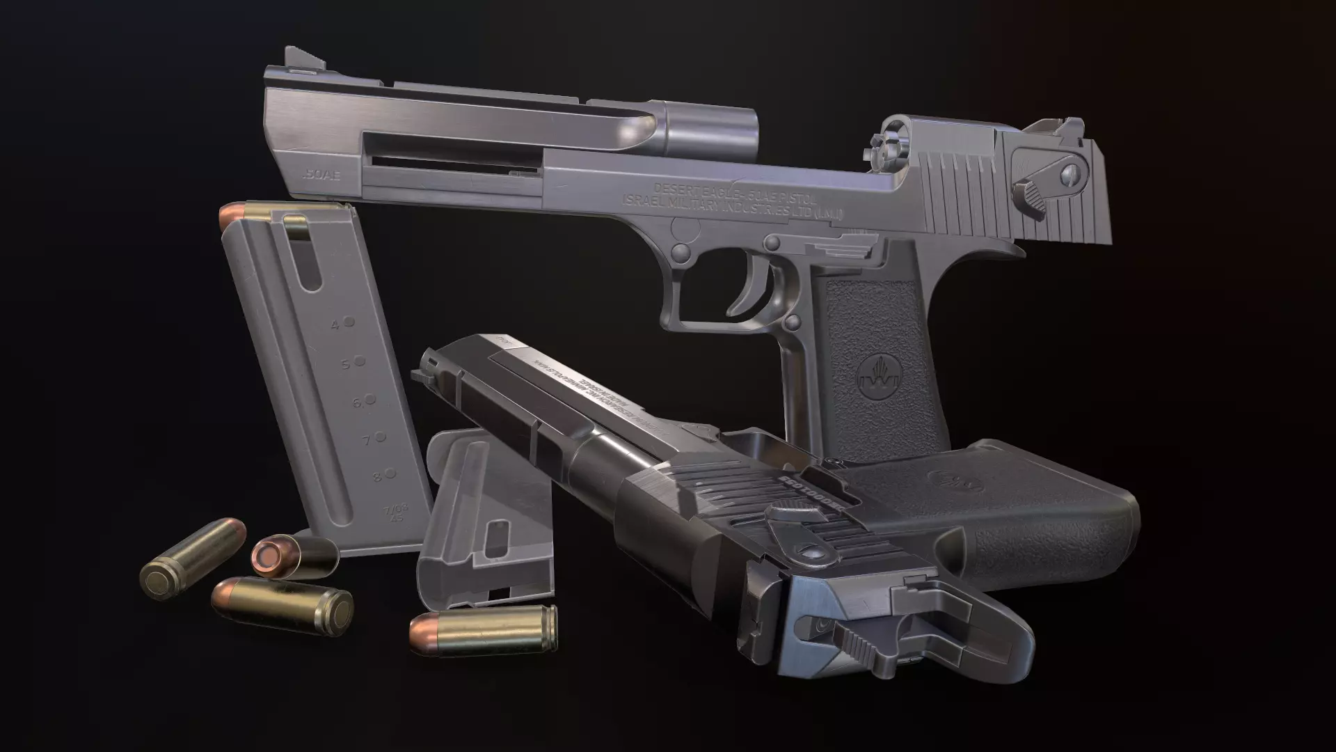 Desert eagle Low-poly 3D model_0