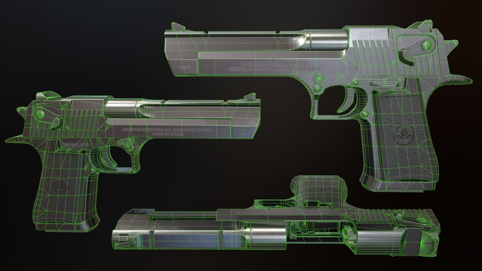 Desert eagle Low-poly 3D model_13