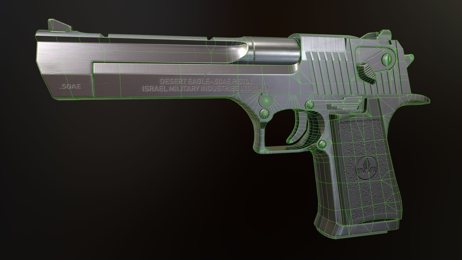Desert eagle Low-poly 3D model_10