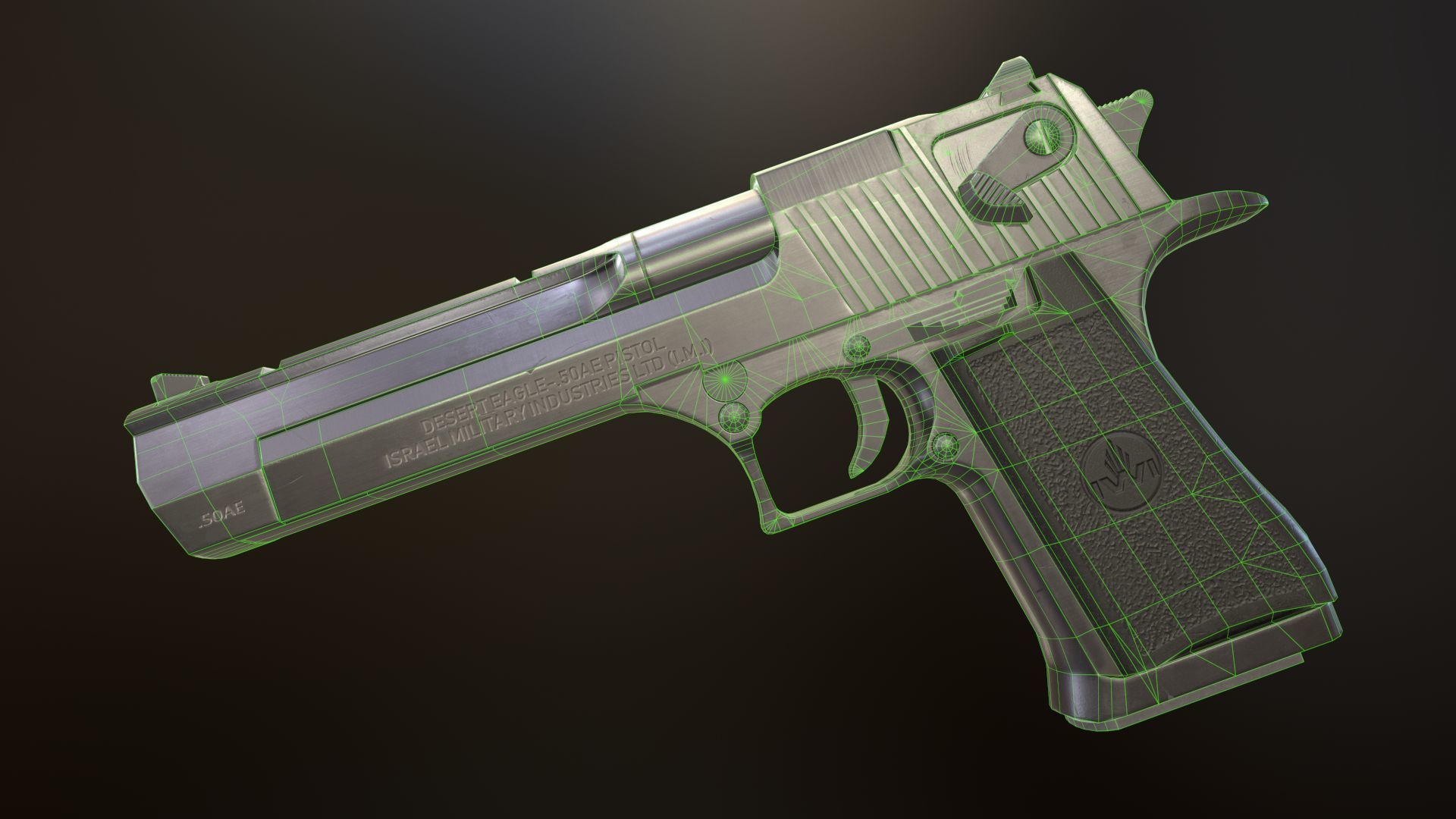 Desert eagle Low-poly 3D model_11