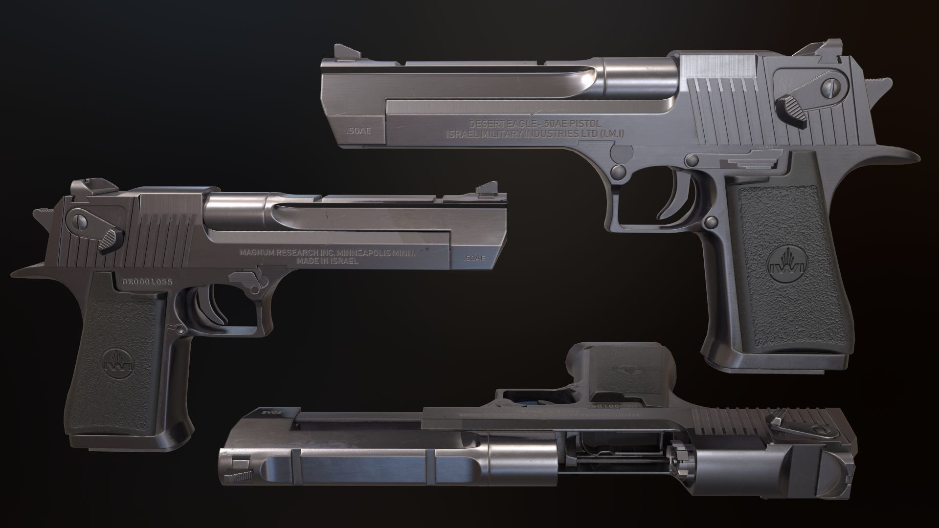 Desert eagle Low-poly 3D model_5