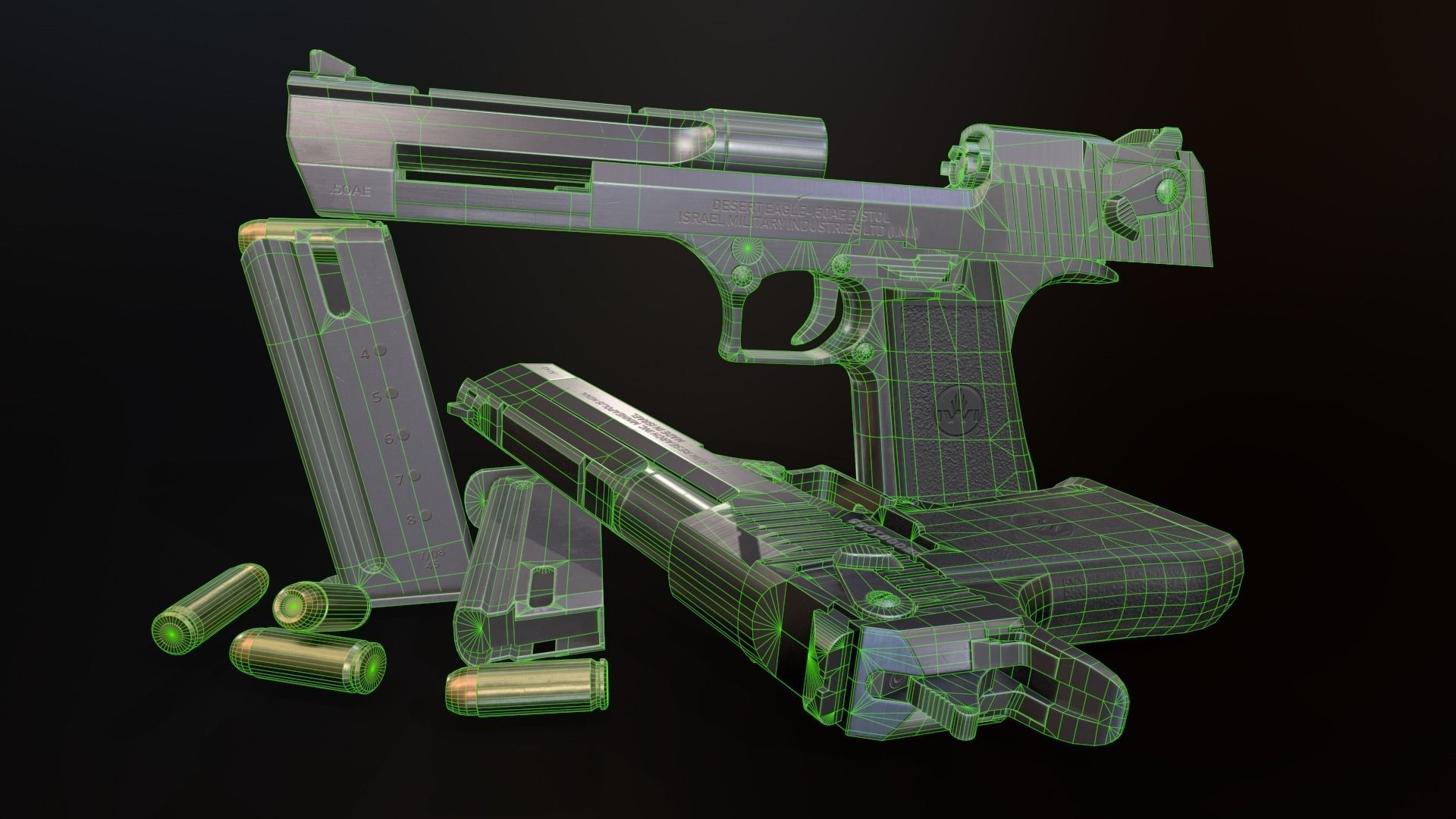 Desert eagle Low-poly 3D model_8