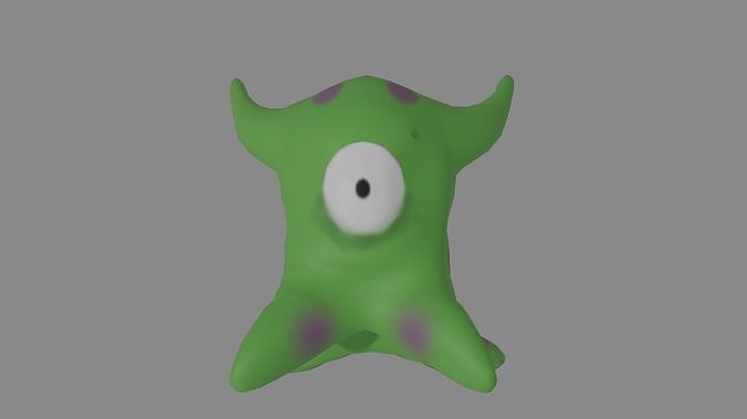 Cute Alien Low-poly 3D model
