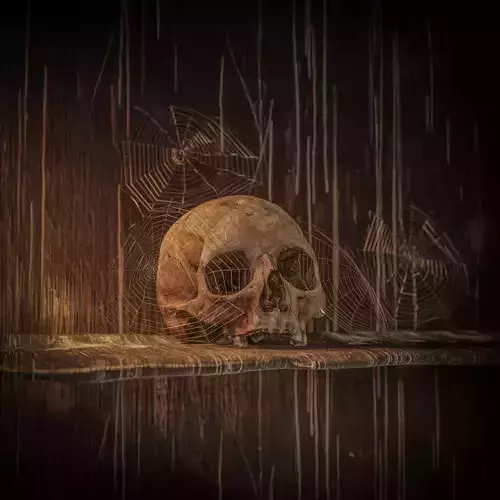 Five Cobwebs and a skull