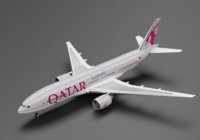 Boeing 777-200ER Qatar Airways Livery 3D model